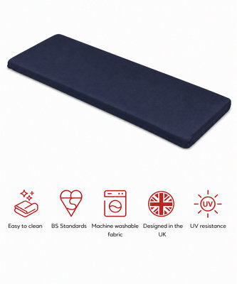 Glendale Garden & Leisure Sp 3 Seater Bench Pad Navy-Outdoor Bench Pad - image 1