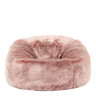 icon Kids Classic Faux Fur Bean Bag Chair Light Pink Bean Bags For Children