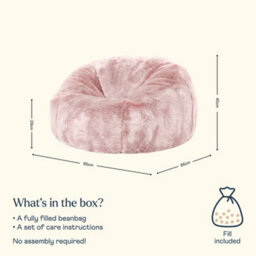 icon Kids Classic Faux Fur Bean Bag Chair Light Pink Bean Bags For Children - thumbnail 6