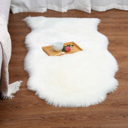 Living And Home White Irregular Soft Shaggy Rug Kids Rooms Decor Floor Rugs 90Cm (L) X 60Cm (W) - thumbnail 2