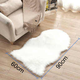 Living And Home White Irregular Soft Shaggy Rug Kids Rooms Decor Floor Rugs 90Cm (L) X 60Cm (W) - thumbnail 6