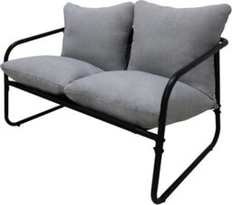 Alivio 4 Seater Iron Garden Furniture Sofa Set, Deep Cushions & Coffee Table (Grey) - thumbnail 6
