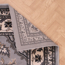 Grey Traditional Bordered Floral Rug Easy To Clean Dining Room-120Cm X 170Cm - thumbnail 6