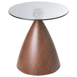 Beliani Side Table Corella Tempered Glass Brown/ Black - thumbnail 1