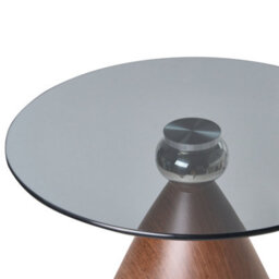 Beliani Side Table Corella Tempered Glass Brown/ Black - thumbnail 4
