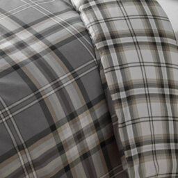 Catherine Lansfield Bedding Kelso Check Duvet Cover Set With Pillowcases Charcoal Grey - thumbnail 4