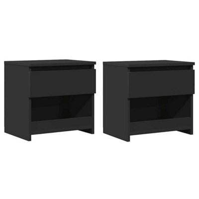 Berkfield Elegant Bedside Cabinets 2 Pcs Black 40X30X39 Cm Engineered Wood - image 1
