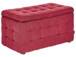 Beliani Red Tufted Storage Ottoman Bench With Hinged Lid, W74 X D42 X H40Cm - thumbnail 3