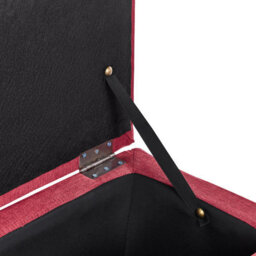 Beliani Red Tufted Storage Ottoman Bench With Hinged Lid, W74 X D42 X H40Cm - thumbnail 5