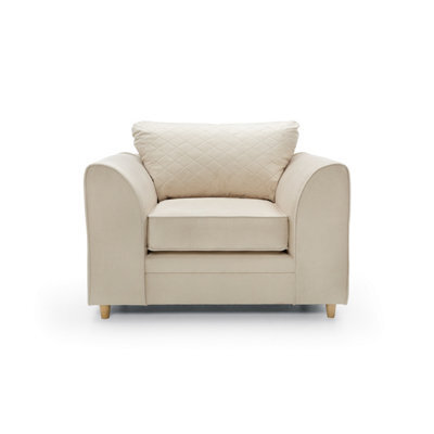 Abakus Direct Chicago Velvet Armchair In Cream - image 1