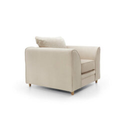 Abakus Direct Chicago Velvet Armchair In Cream - thumbnail 3