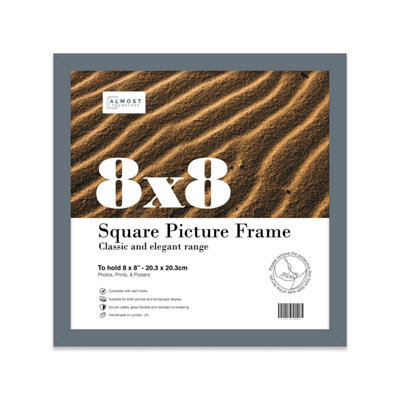 8X8 Grey Picture Frame (20.3 X 20.3Cm) Poster, Photo, Artwork, Gallery Wall Or Print - image 1