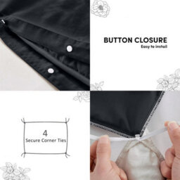 Aspire Homeware Plain Duvet Cover Set Soft Microfibre, Charcoal, Single (L)200Cm X (W)135Cm - thumbnail 4