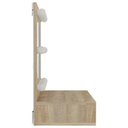 Berkfield Mirror Cabinet With Led Sonoma Oak 60X31.5X62 Cm - thumbnail 6
