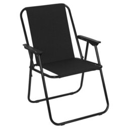 Urbn-Living Urbnliving 76Cm Height 4Pcs Black Garden Patio Metal Folding Chairs Camping Beach Picnic Outdoor Seats - thumbnail 3