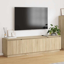 Berkfield Tv Cabinet With Led Sonoma Oak 180X38X49 Cm Engineered Wood