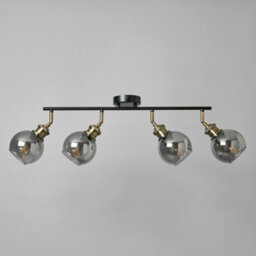 Litecraft Joy 4 Light Black Ceiling Spotlight Bar With Smoke Shades - thumbnail 4