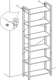 Songmics Bookshelf, 6-Tier Shelving Unit With Steel Frame, Tall Rustic Shelves For Living Room, Office, Study, Hallway, Industrial - thumbnail 7
