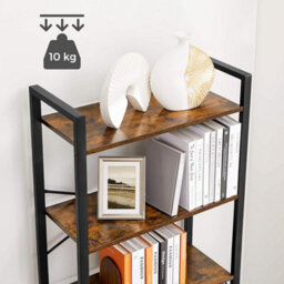 Songmics Bookshelf, 6-Tier Shelving Unit With Steel Frame, Tall Rustic Shelves For Living Room, Office, Study, Hallway, Industrial - thumbnail 5