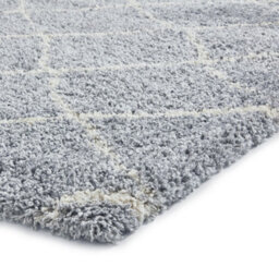 Grey Cream Shaggy Rug, 45mm Thickness Modern Rug, Geometric Moroccan Rug For Bedroom, & Dining Room-120Cm X 170Cm - thumbnail 3