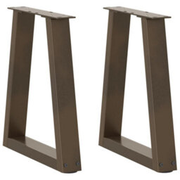 Berkfield Coffee Table Legs V-Shape 2 Pcs Natural Steel 38X(42-43.3) Cm Steel