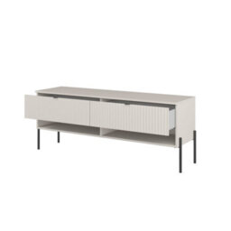 Arte Ore 41 Tv Cabinet 140 Cm In Cashmere - Soft-Tone Media Unit With Open Shelving And Drawers - thumbnail 3