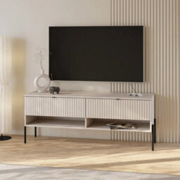 Arte Ore 41 Tv Cabinet 140 Cm In Cashmere - Soft-Tone Media Unit With Open Shelving And Drawers - thumbnail 1