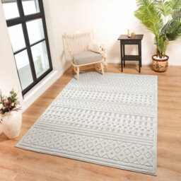 Livabliss Le Mans-Modern White 3D High & Low Pile Textured In- & Outdoor Rug 200 X 275 Cm Easy Care, Non Shedding - thumbnail 2