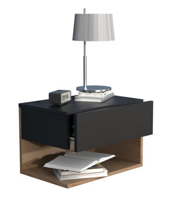 Vcm Wooden Wall Hanging Bedside Table Usal Xl 45Cm - image 1