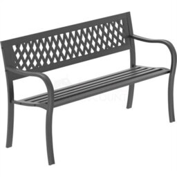 Steel Garden Bench 3 Seater Outdoor Patio Seating Furniture Seat Lattice Style - thumbnail 1