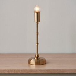 Luminosa Lighting Luminosa Burley Rechargeable Brushed Aged Brass Plate Table Lamp With Herb Garden Green Fabric Leaf Shade 16Cm Integrated Led - thumbnail 5