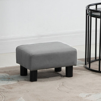 Homcom Ottoman Footrest Seat Chair Footstool Microfiber Cloth Home Office Grey - image 1