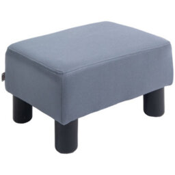 Homcom Ottoman Footrest Seat Chair Footstool Microfiber Cloth Home Office Grey - thumbnail 2