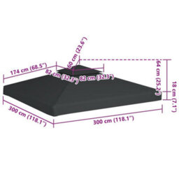 Walplus Gazebo Cover Canopy Replacement 310 G/ma Dark Grey 3 X 3 M - thumbnail 6
