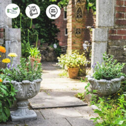 Pair Of Tulip Design Stone Cast Garden Vases - thumbnail 3