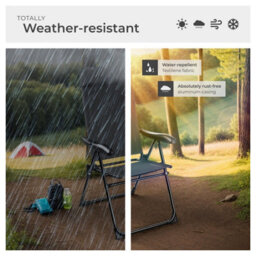 Tectake Camping Chair Muritz - Folding, Lightweight, 7 Position Backrest, Weather Resistant - Anthracite - Set Of 2 - thumbnail 7