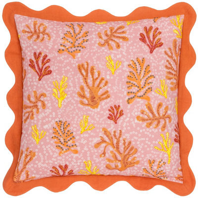Furn. Coral Scalloped Polyester Filled Cushion - image 1