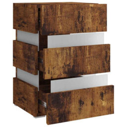Vidaxl Led Bedside Cabinet Smoked Oak 45X35X67 Cm Engineered Wood - thumbnail 4