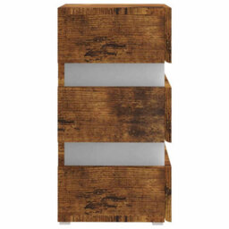 Vidaxl Led Bedside Cabinet Smoked Oak 45X35X67 Cm Engineered Wood - thumbnail 7