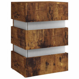 Vidaxl Led Bedside Cabinet Smoked Oak 45X35X67 Cm Engineered Wood - thumbnail 5