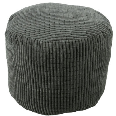 istyle mode Charcoal Jumbo Cord Footstool Oval Pouffe, Corduroy Ottoman Bean Bags 40Cm X 35Cm - image 1