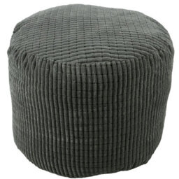 istyle mode Charcoal Jumbo Cord Footstool Oval Pouffe, Corduroy Ottoman Bean Bags 40Cm X 35Cm - thumbnail 1