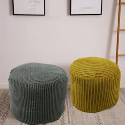 istyle mode Charcoal Jumbo Cord Footstool Oval Pouffe, Corduroy Ottoman Bean Bags 40Cm X 35Cm - thumbnail 5