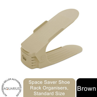 Haven Space Saver Shoe Rack Organiser Standard Size Easy Clean & Sturdy, Brown - image 1