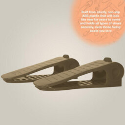 Haven Space Saver Shoe Rack Organiser Standard Size Easy Clean & Sturdy, Brown - thumbnail 4