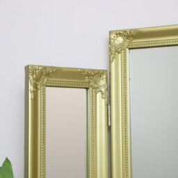 Melody Maison Ornate Gold Triple Dressing Table Mirror 55Cm X 74Cm - thumbnail 3