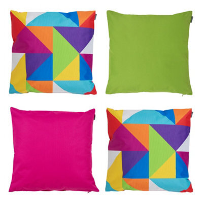 icon Indoor And Outdoor Waterproof Filled Cushion Set Of 4 Rainbow