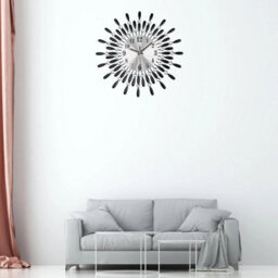 Black 38Cm Diamante Beaded Crystals Quartz Jeweled Wall Clock Home Decor Living Room - thumbnail 6