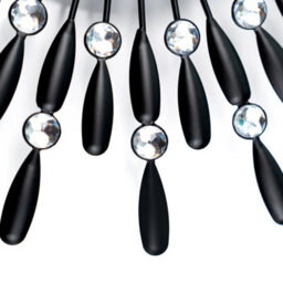 Black 38Cm Diamante Beaded Crystals Quartz Jeweled Wall Clock Home Decor Living Room - thumbnail 5