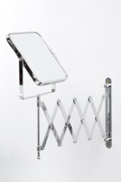 Orsina Wall Mounted Extending Square Mirror, Durable 38X17Cm Chrome Bathroom Mirror, Swivel Design - thumbnail 4